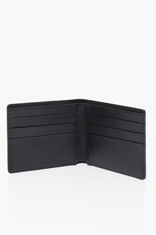 Leather Logoed Bifold Wallet with Metal Detail