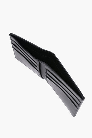 Leather Logoed Bifold Wallet with Metal Detail