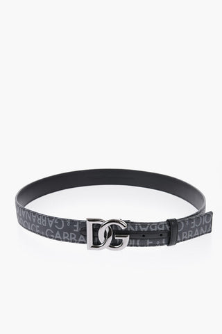 Two-Tone Belt with All-Over Logo 35mm