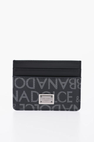 Two-Tone Leather Card Holder with Logoed Detail