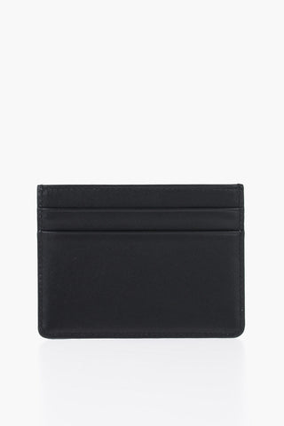 Two-Tone Leather Card Holder with Logoed Detail