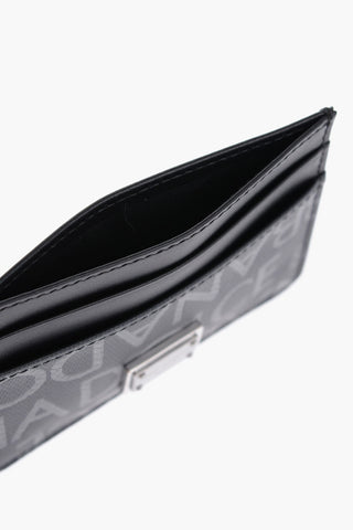 Two-Tone Leather Card Holder with Logoed Detail