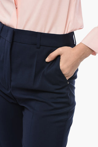 Straight Fit HANGAR Wool Pants with Concealed Closure