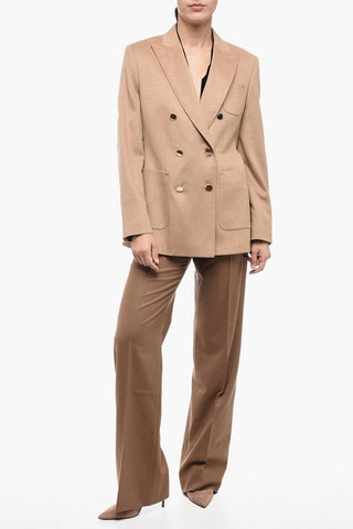 Blazer Doppiopetto In Lana Di Cammello