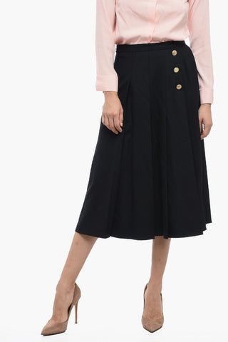 STUDIO Decentralized Buttoning RENNA Accordion Midi Skirt