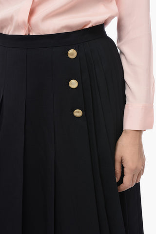STUDIO Decentralized Buttoning RENNA Accordion Midi Skirt