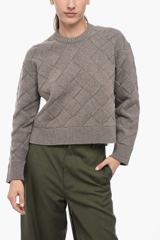 Braided Wool Blend Crewneck Jumper