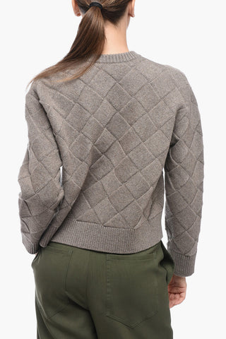Braided Wool Blend Crewneck Jumper
