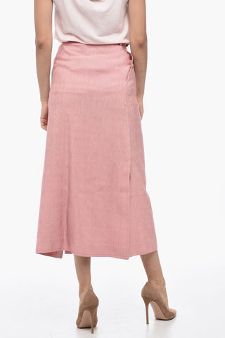 Jacquard Flared Skirt with Belt