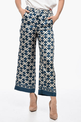 S Silk TIMEP Pants with Geometric Pattern