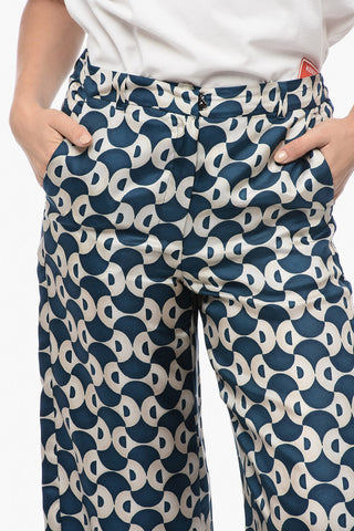 S Silk TIMEP Pants with Geometric Pattern