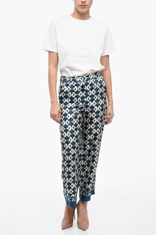 S Silk TIMEP Pants with Geometric Pattern