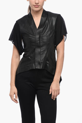 Top Asimmetrico TOMMY V BIKER In Pelle