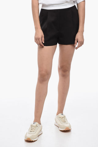 Shorts A Vita Alta Con Pinces E Banda Logata
