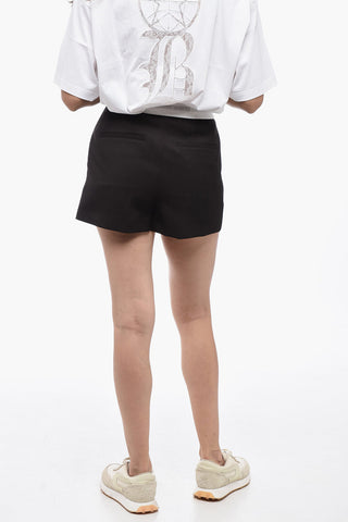 Shorts A Vita Alta Con Pinces E Banda Logata