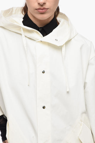 Oversized Midi Parka with Rear Logo Print