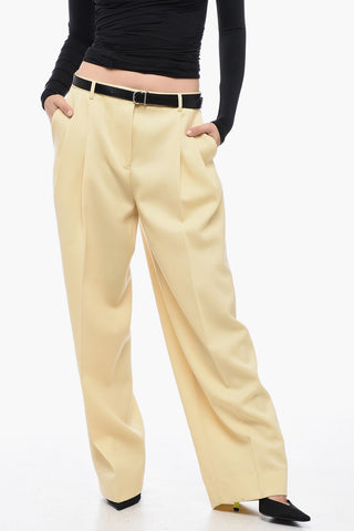 Grain de Poudre Wool Pants with Wide Leg