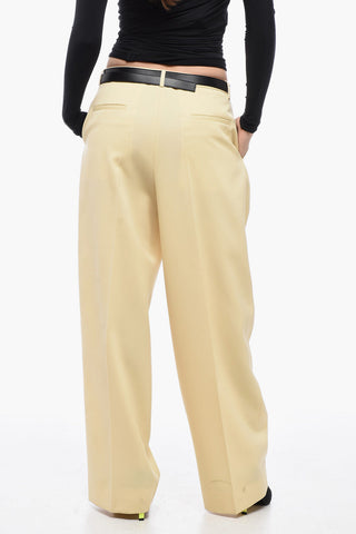 Grain de Poudre Wool Pants with Wide Leg