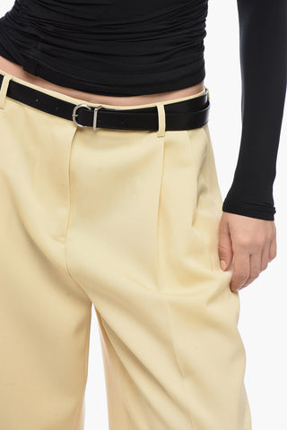 Grain de Poudre Wool Pants with Wide Leg