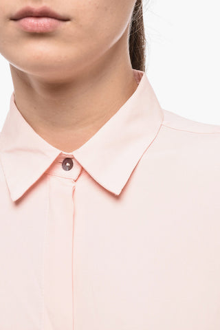 Camicia in Crepe con Abbottonatura Nascosta