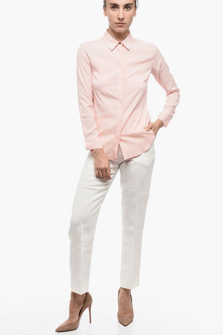 Camicia in Crepe con Abbottonatura Nascosta