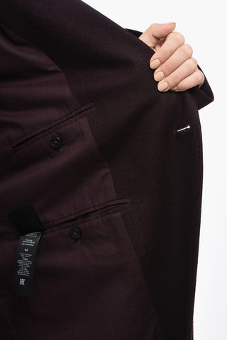 Single Breasted Wool Coat With Flap Pockets