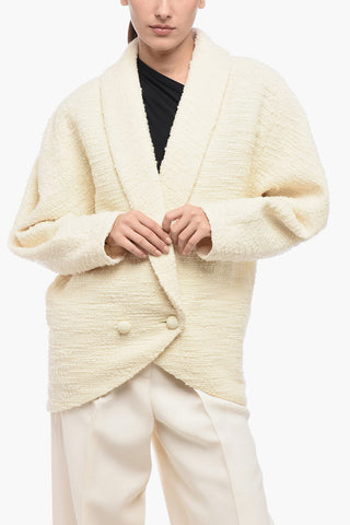 Bouclé Wool Oversize-Fit Blazer