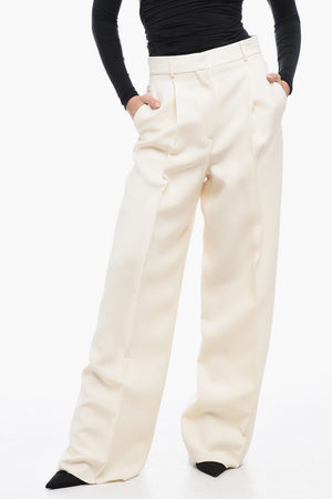 Pantaloni In Lana A Vta alta Con Pinces