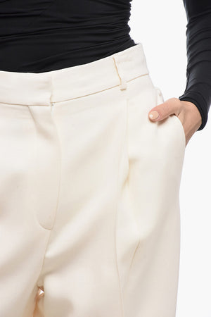 Pantaloni In Lana A Vta alta Con Pinces