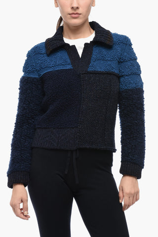Polo Neck Wool Crop Pullover