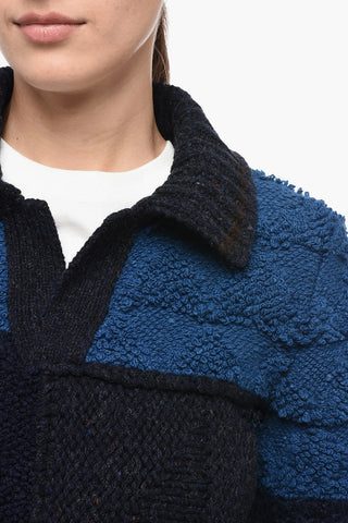 Polo Neck Wool Crop Pullover