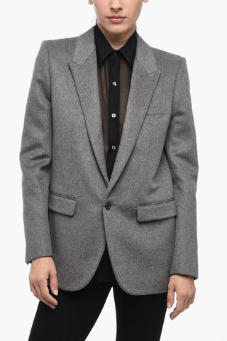 Blazer In Misto Cashmere Con Tasche Ad Aletta