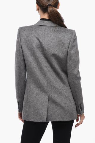 Blazer In Misto Cashmere Con Tasche Ad Aletta