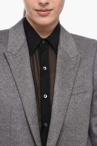 Blazer In Misto Cashmere Con Tasche Ad Aletta