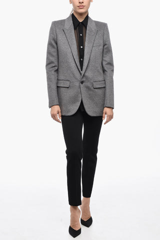Blazer In Misto Cashmere Con Tasche Ad Aletta