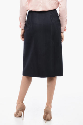 Pinstriped Virgin Wool Wrap Longuette