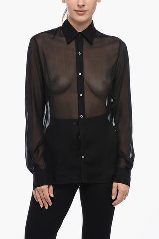 Camicia In Seta Seethrough