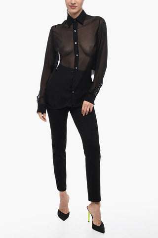 Camicia In Seta Seethrough