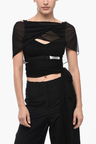 1990-91 Bustier Crop Top with Foulard Detail
