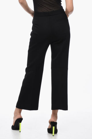 Wool Grain de Poudre Flared Trousers with Belt