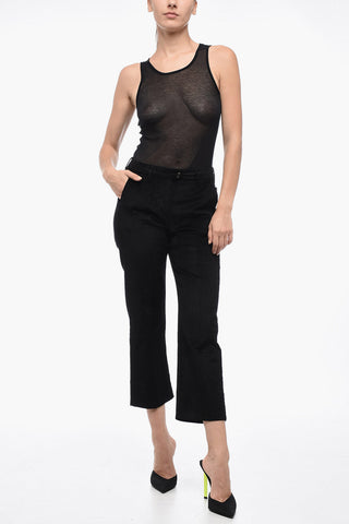 Cropped-Hose aus Cord