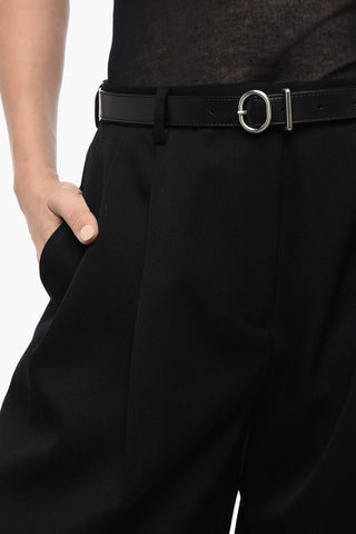 Grain de Poudre Wool Pants with Wide Leg