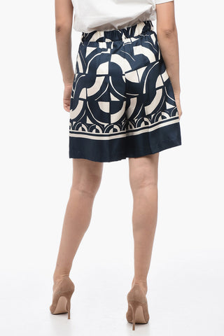 S Geometric Patterned TIMESA Silk Shorts