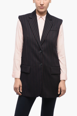 Pinstriped ROSSANA Virgin Wool Vest