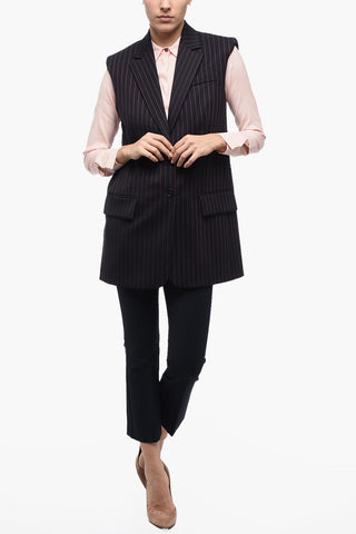Pinstriped ROSSANA Virgin Wool Vest