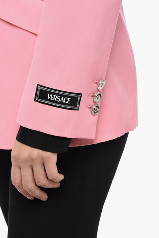Single Breasted Blazer With Jewel Button