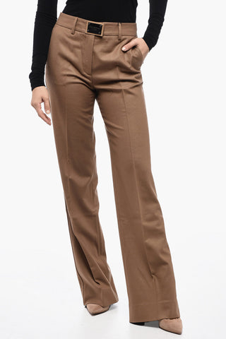 4 Pocket Virgin Wool Pants with Metal Plate