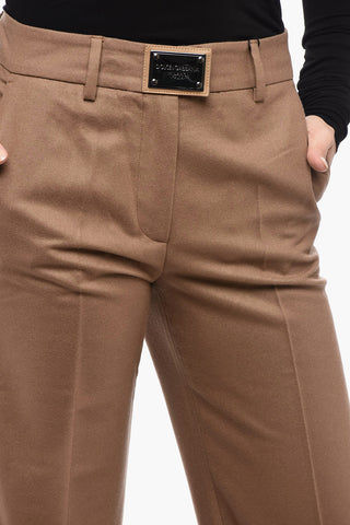4 Pocket Virgin Wool Pants with Metal Plate