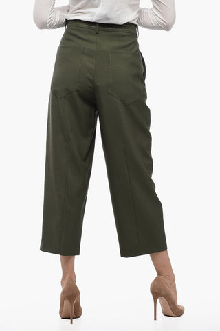 Cropped TROPICAL-Hose mit sichtbaren Nähten