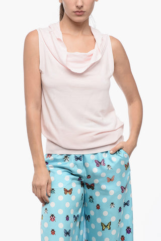 Top Smanicato con Scollo ad Anello